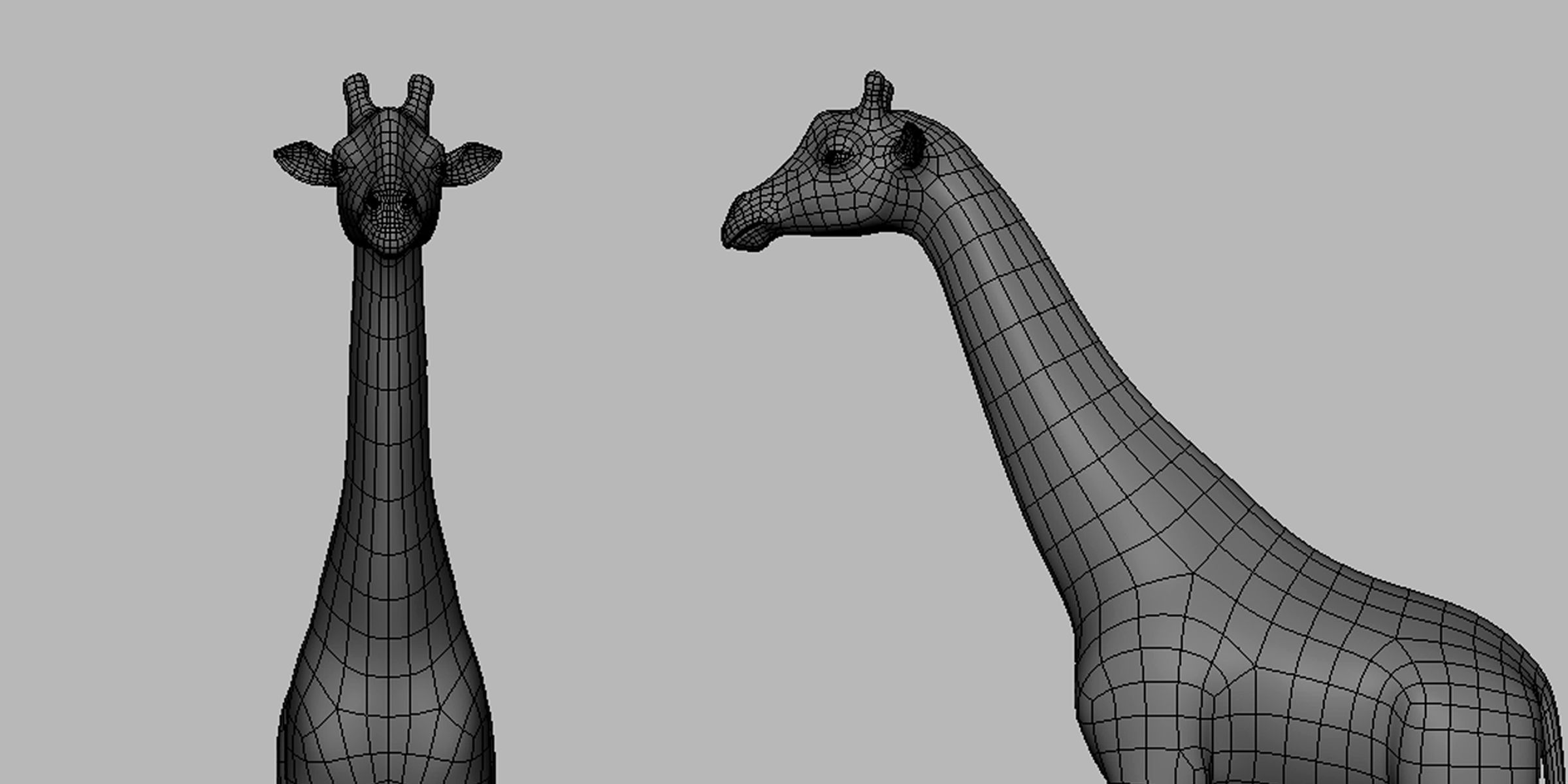 Giraffe Basemesh Low-poly 3D model_3