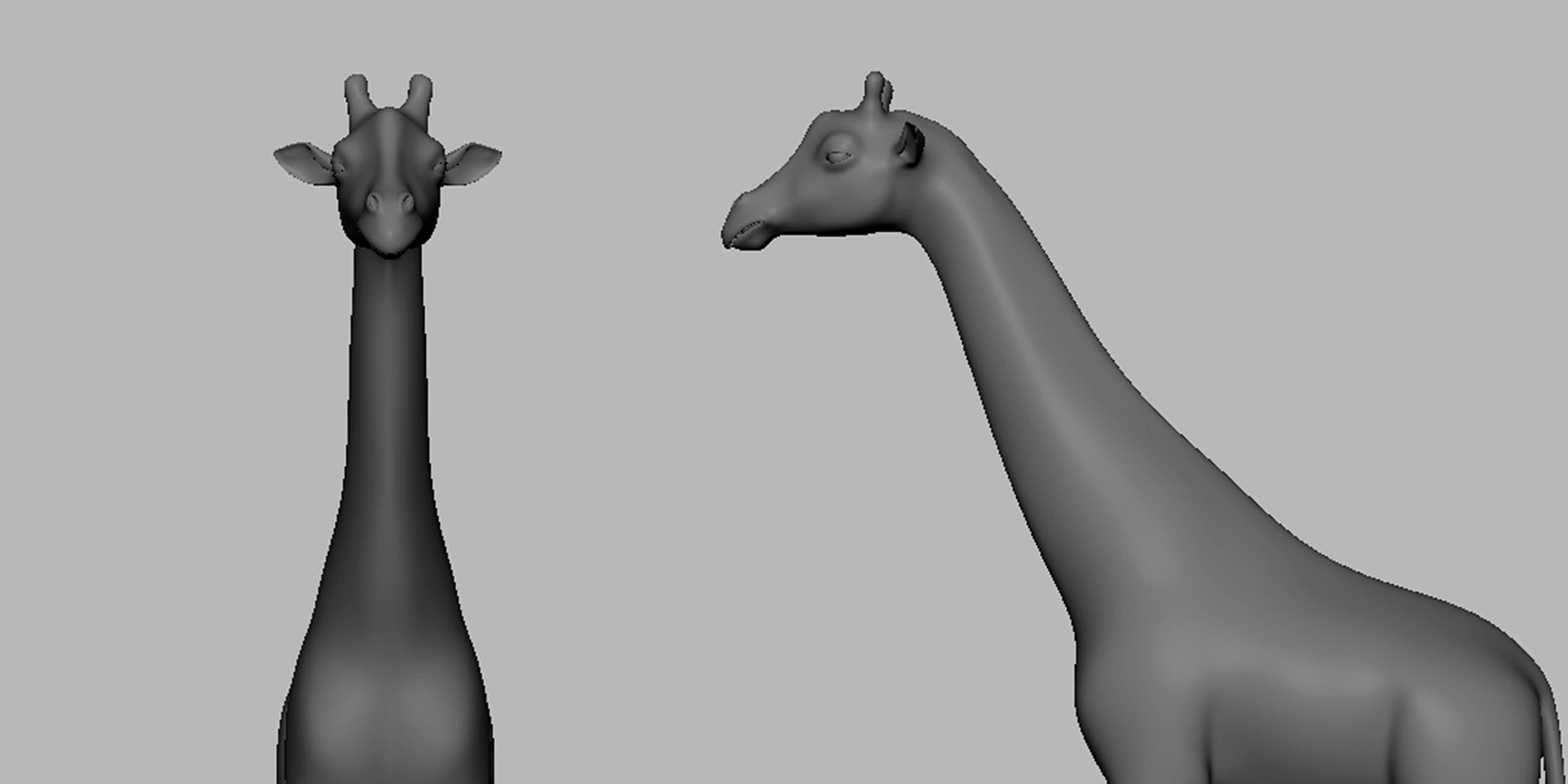 Giraffe Basemesh Low-poly 3D model_4