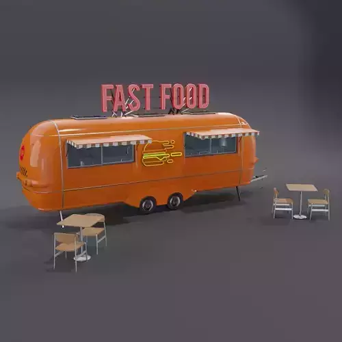 Orenge Fast Food Trailer 3D model