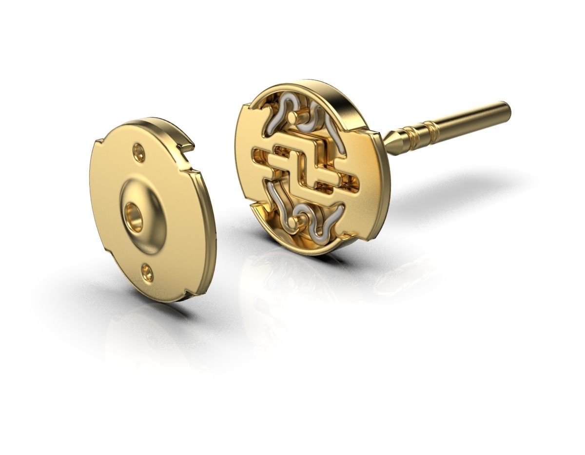 Earring alpa back system cartier Guardian Earring Fittings 3D print model_3