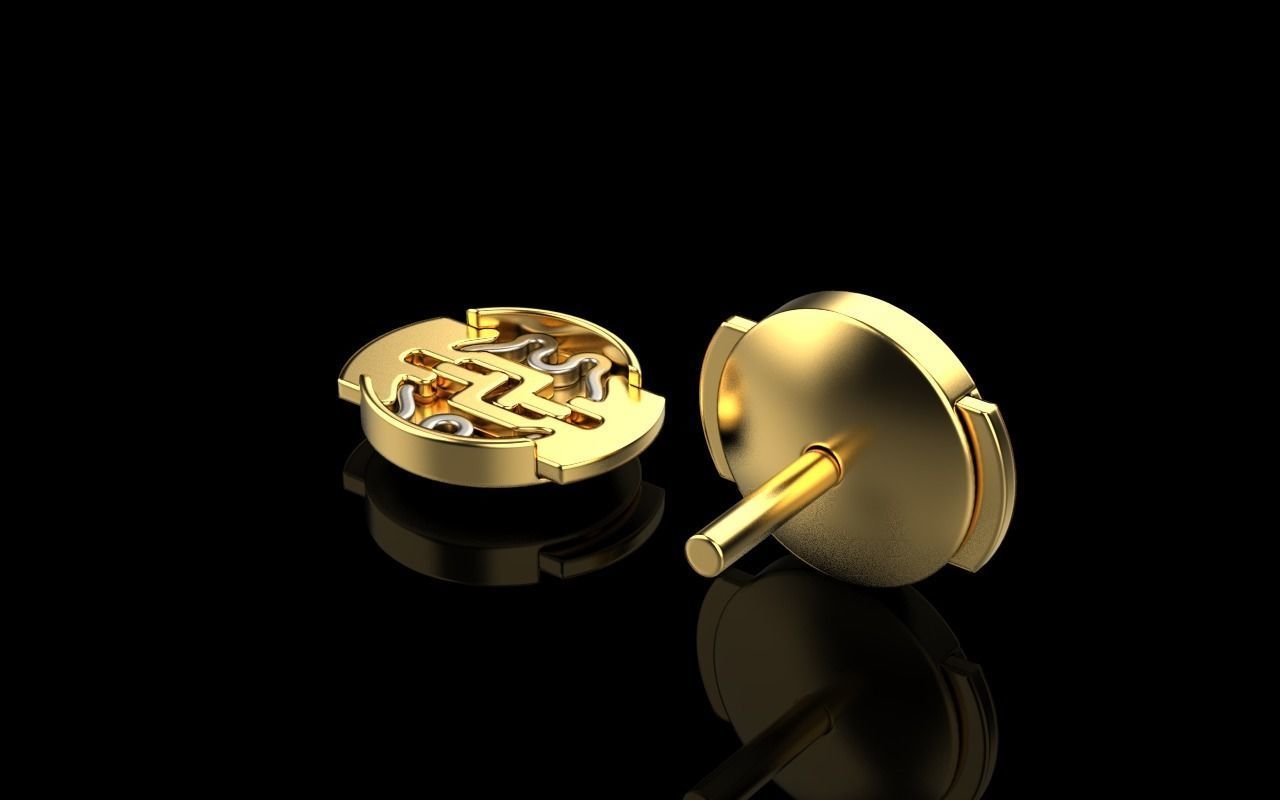 Earring alpa back system cartier Guardian Earring Fittings 3D print model_2