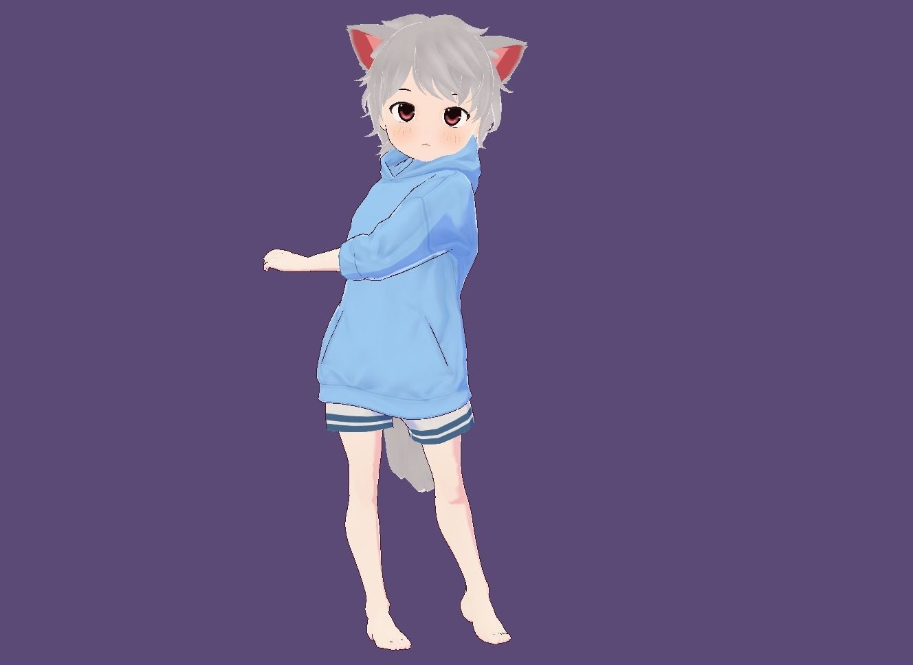 3d anime girl for vrchat and for gaming Low-poly 3D model Low-poly 3D model_13