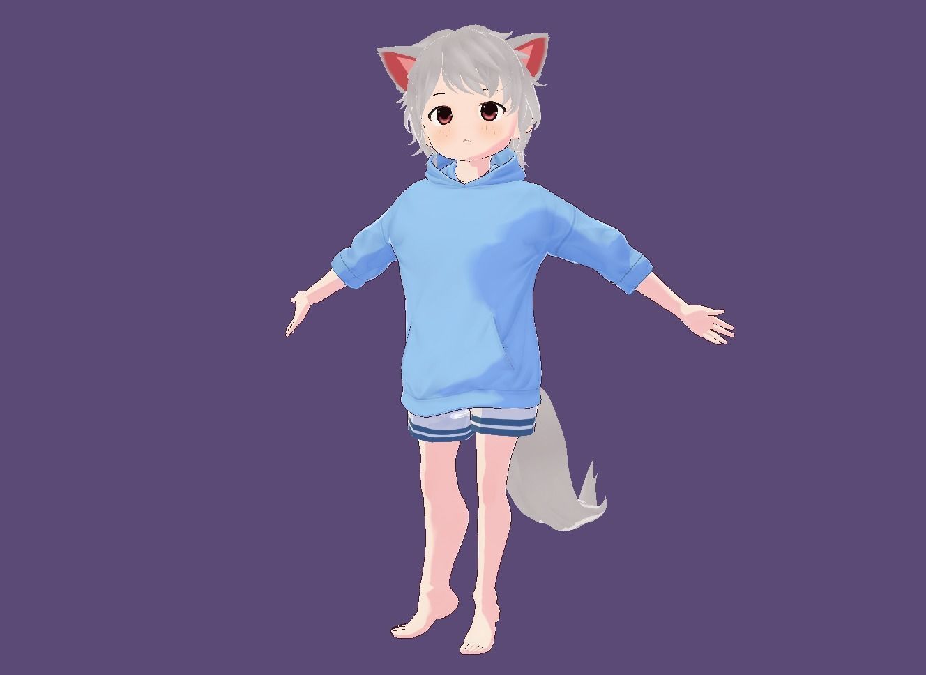 3d anime girl for vrchat and for gaming Low-poly 3D model Low-poly 3D model_14