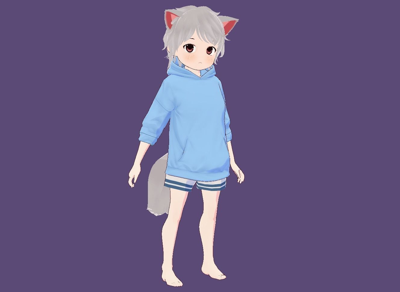 3d anime girl for vrchat and for gaming Low-poly 3D model Low-poly 3D model_12