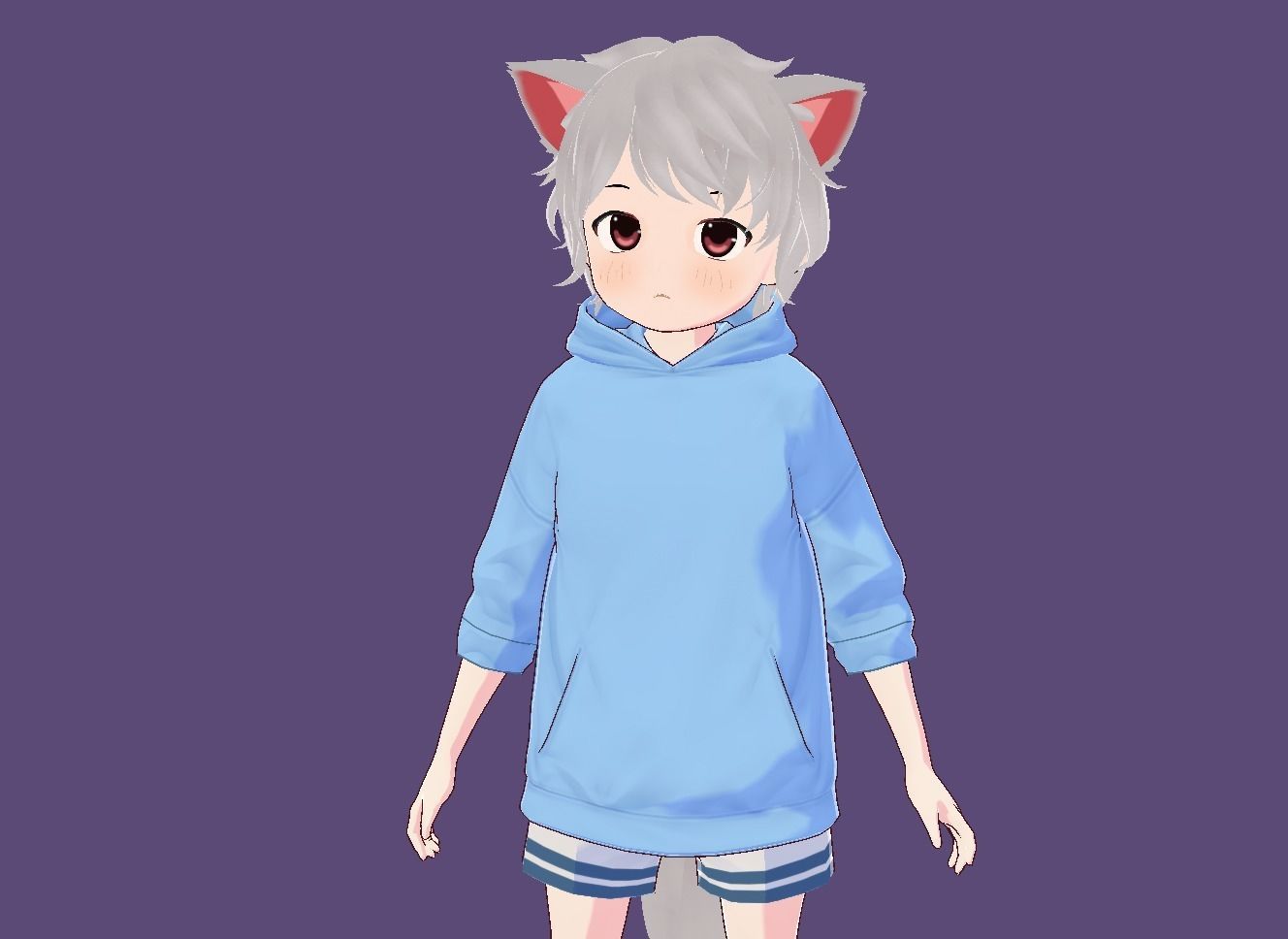 3d anime girl for vrchat and for gaming Low-poly 3D model Low-poly 3D model_10