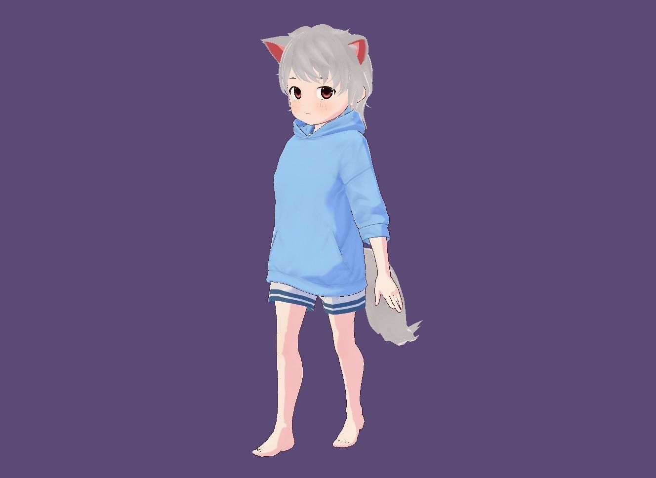3d anime girl for vrchat and for gaming Low-poly 3D model Low-poly 3D model_15