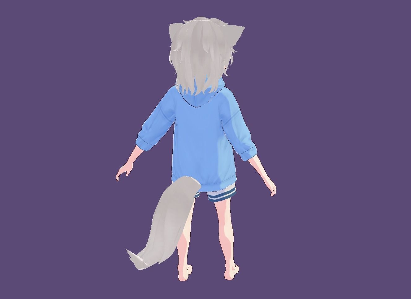 3d anime girl for vrchat and for gaming Low-poly 3D model Low-poly 3D model_6