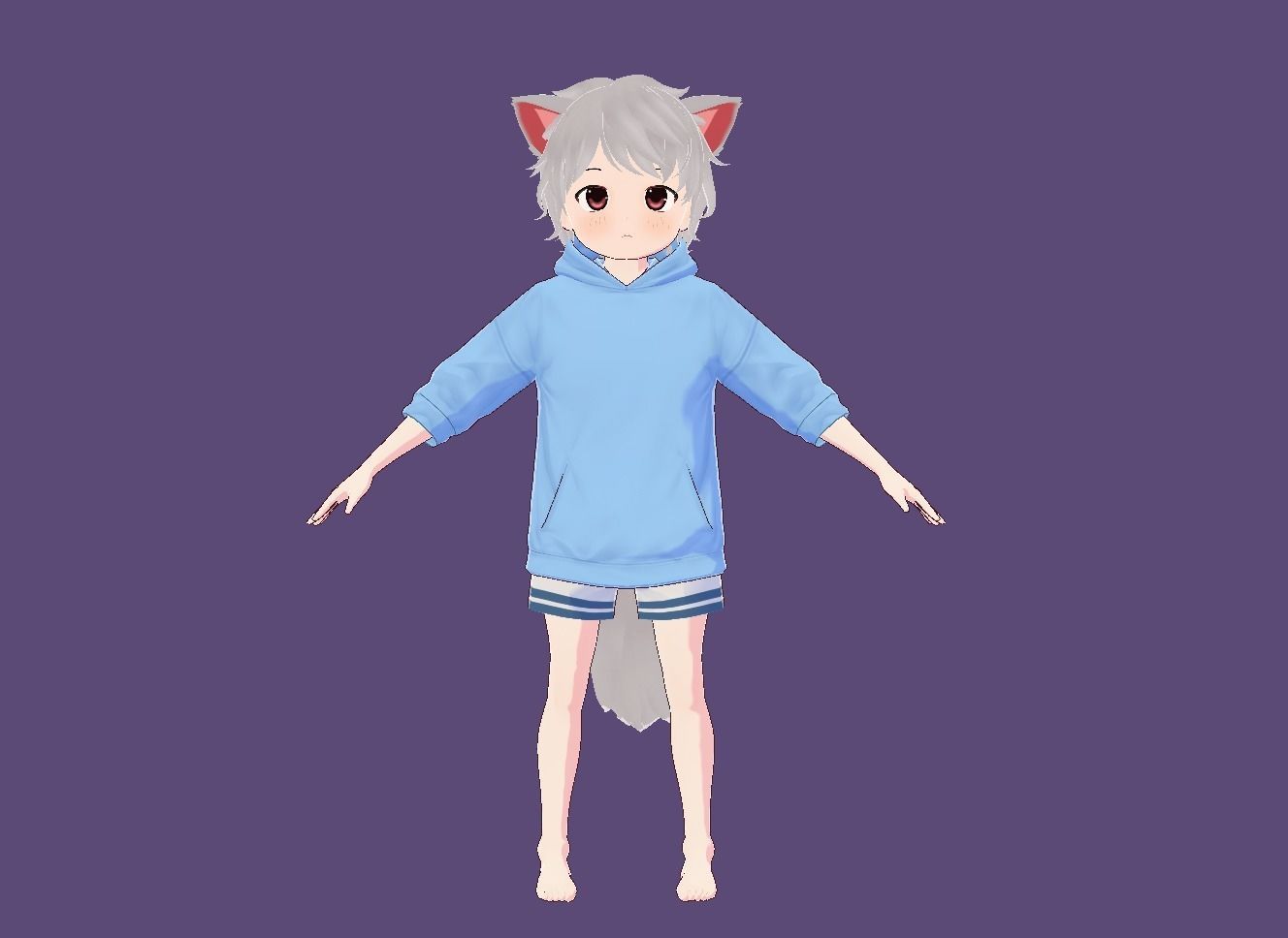 3d anime girl for vrchat and for gaming Low-poly 3D model Low-poly 3D model_1