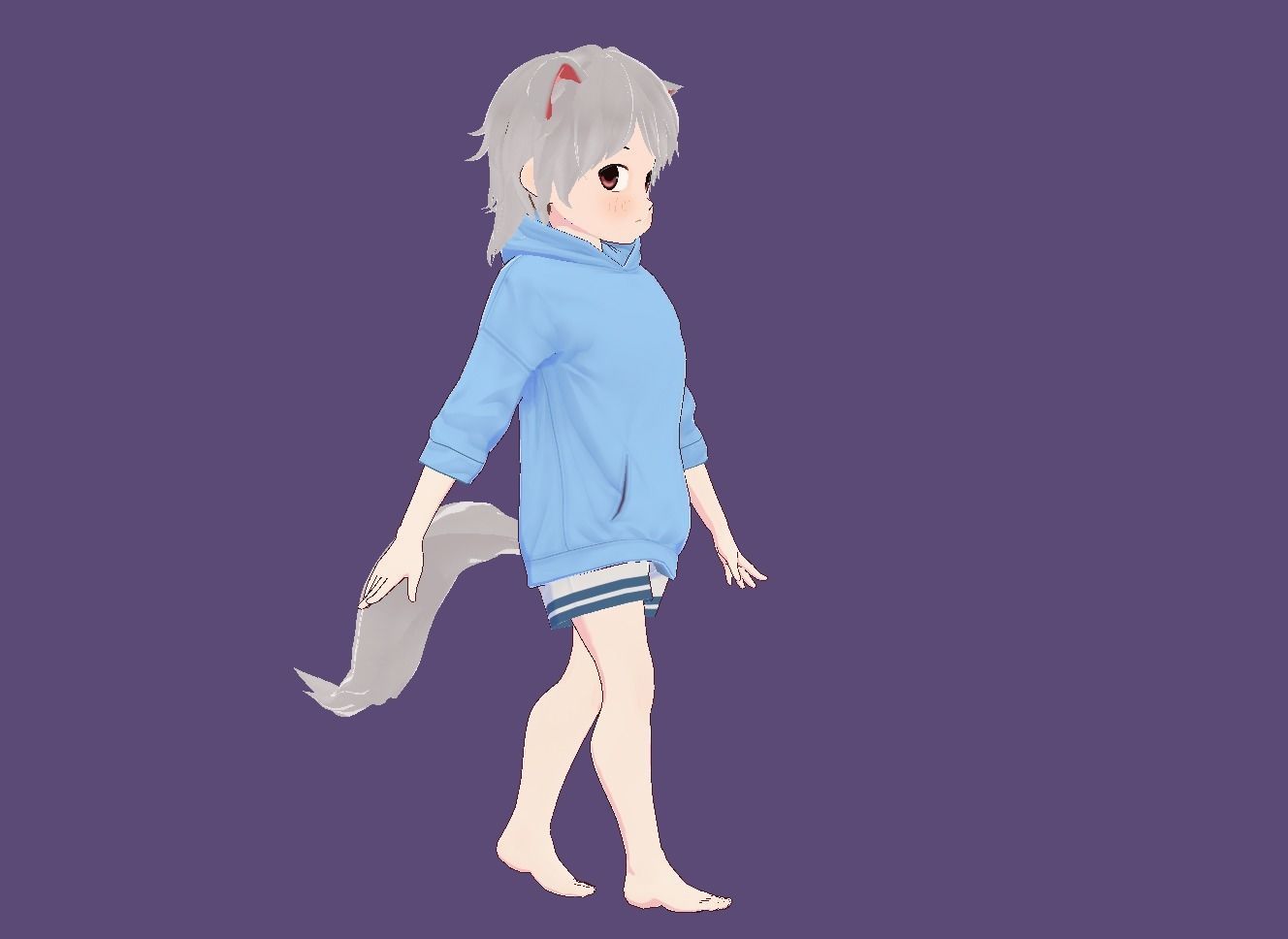 3d anime girl for vrchat and for gaming Low-poly 3D model Low-poly 3D model_16