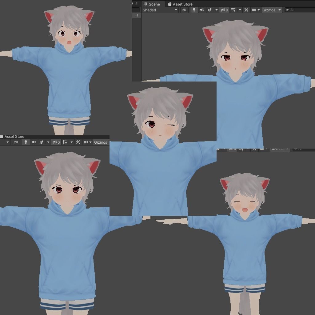 3d anime girl for vrchat and for gaming Low-poly 3D model Low-poly 3D model_17