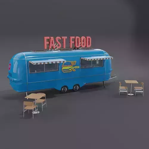 Blue Fast Food Trailer 