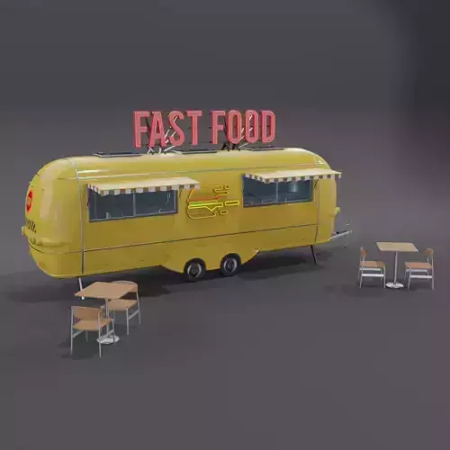 Yellow Fast Food Trailer