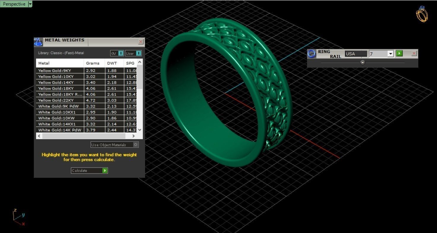 Ring  as size 7 3D print model_3