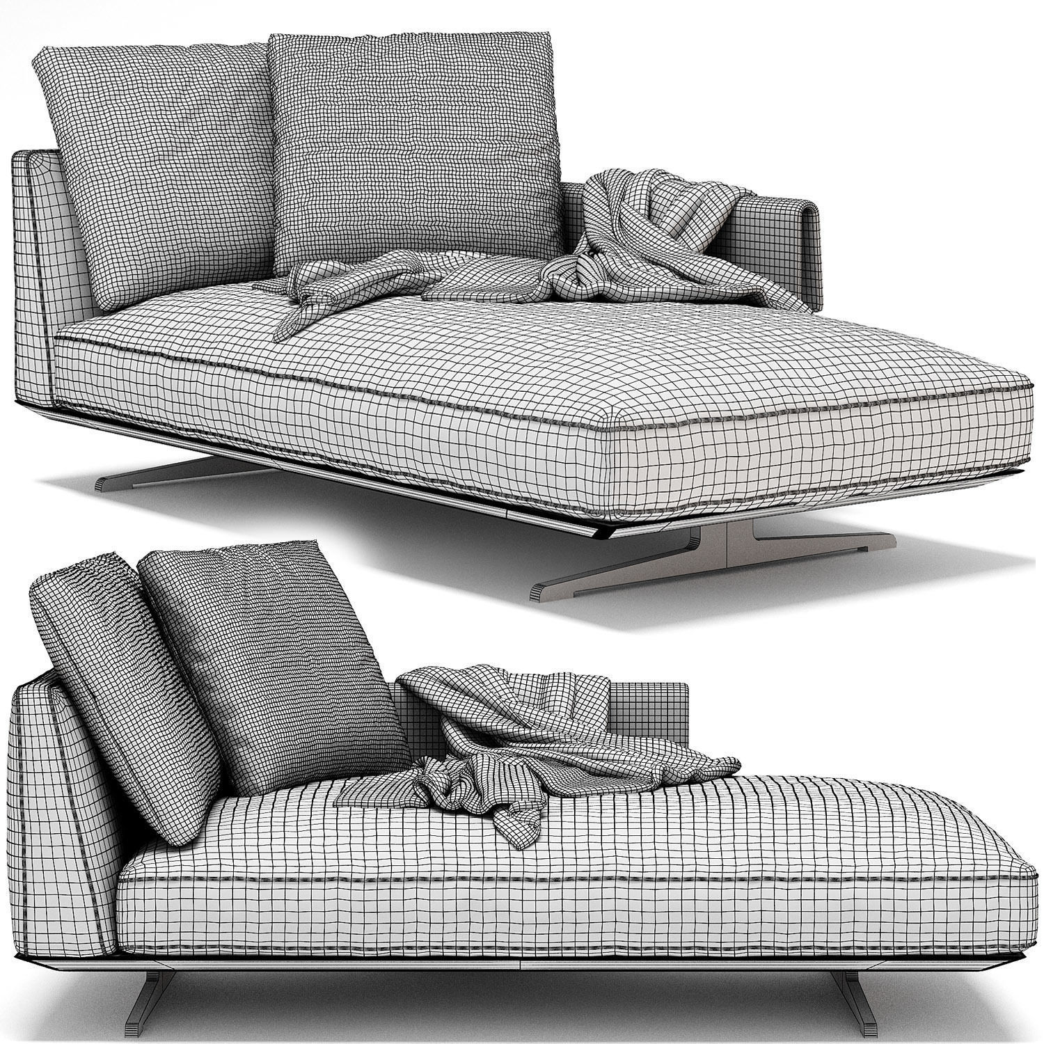  BRETTON Day Bed By Flexform 3D model_2