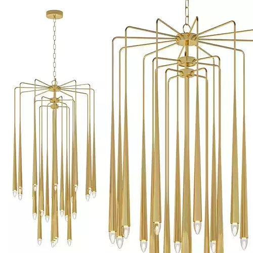 Hans 23 Light Brass Chandelier