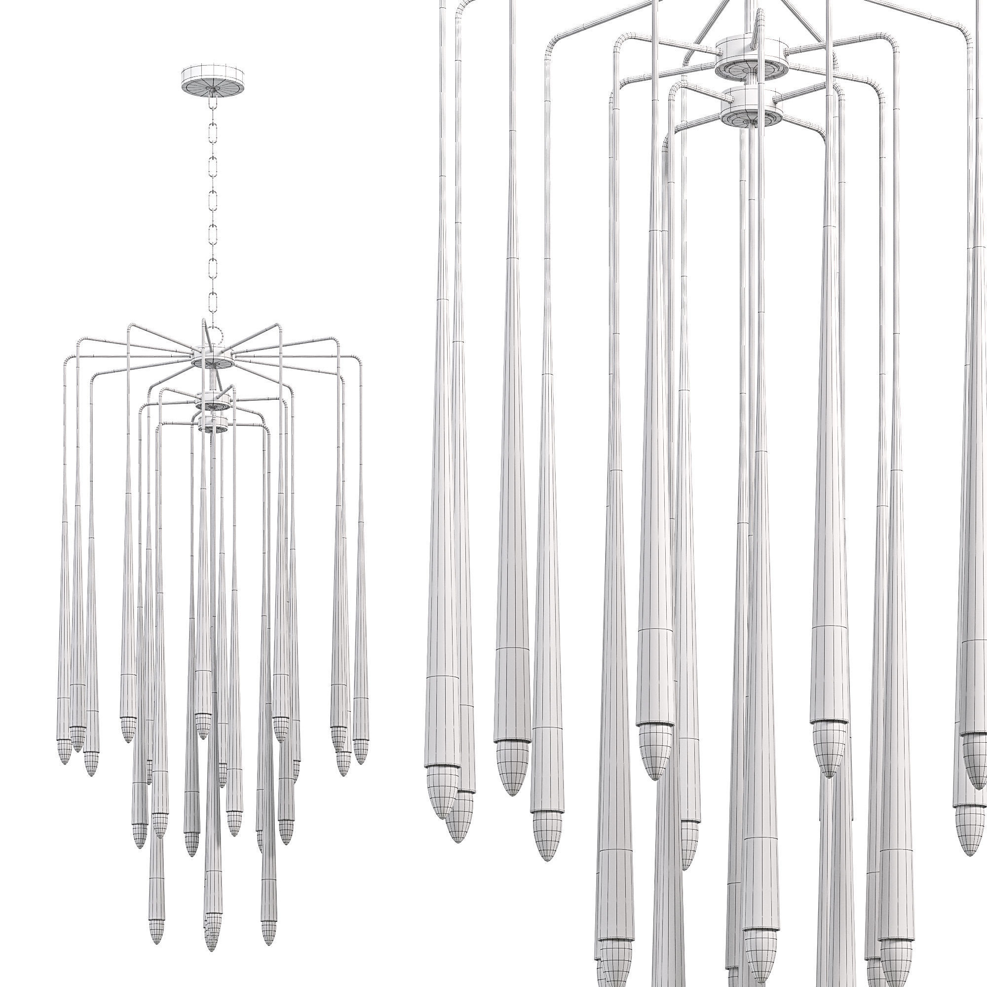 Hans 23 Light Brass Chandelier 3D model_2