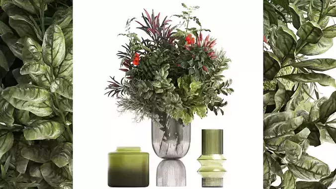 Bouquet of kitchen herbs and vegetables vase tomato pepper 