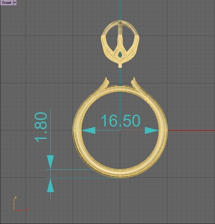 Woman solitaire 1 carat diamond with flower setting Free 3D print model_5