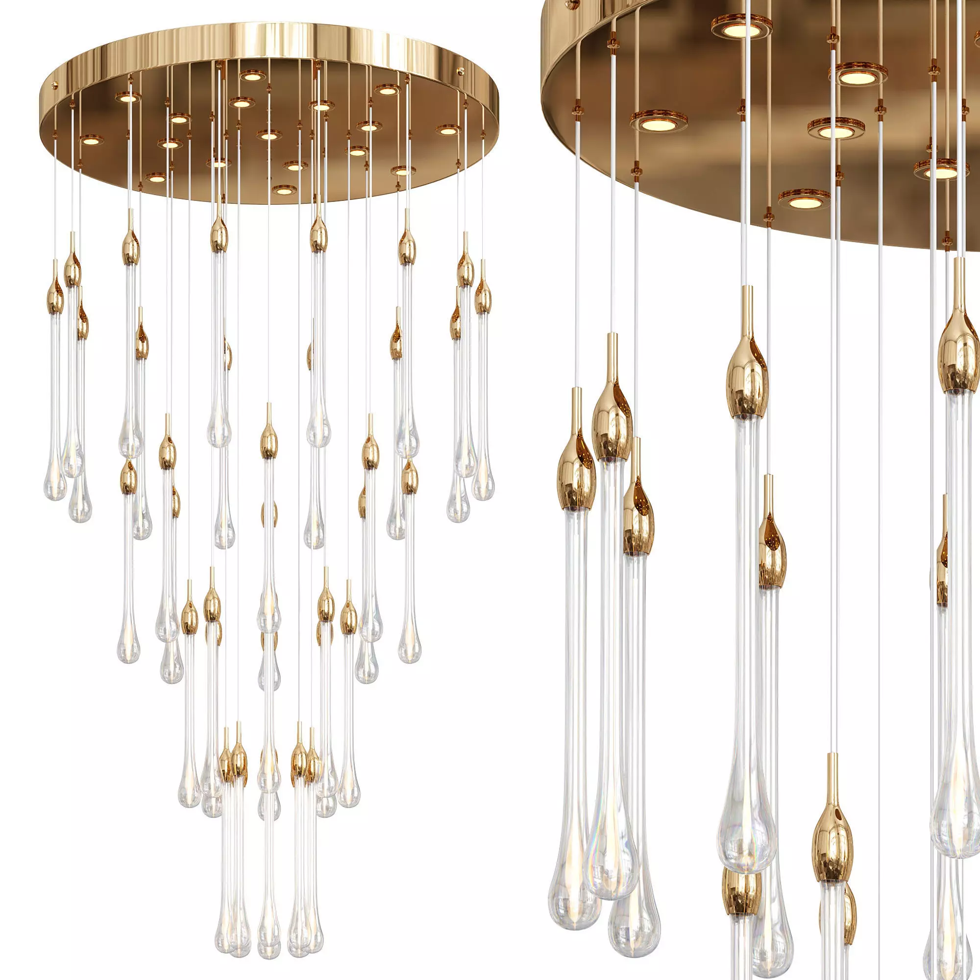 Crystal Drop Chandelier  3D model_0