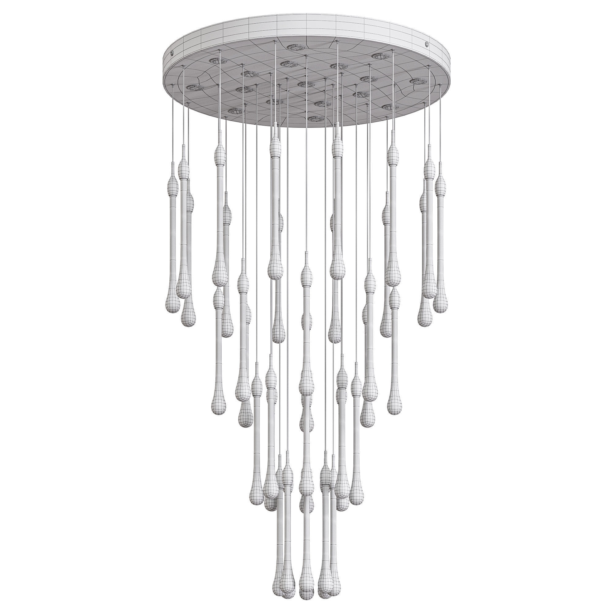  Crystal Drop Chandelier  3D model_2