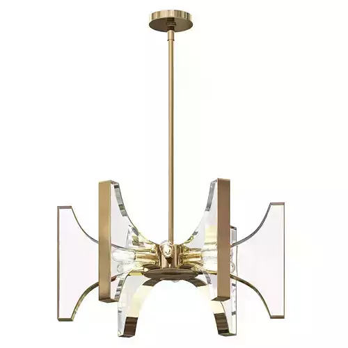 Genesis Acrylic and Antique Brass 8 Light Chandelier