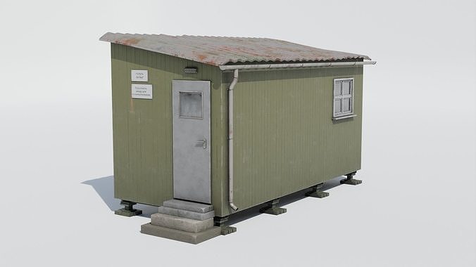 Forest Hut Olive Low-poly 3D model