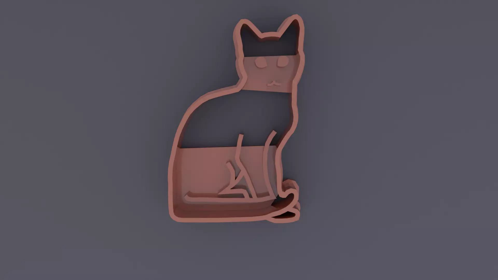 cat cookie cutter 3D print model_0