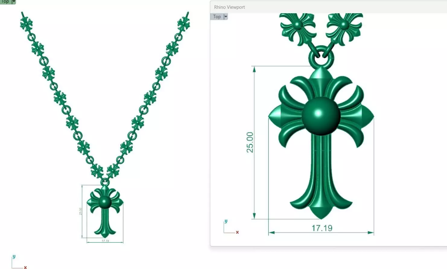 chrome hearts necklace without Diamond 3D model_0