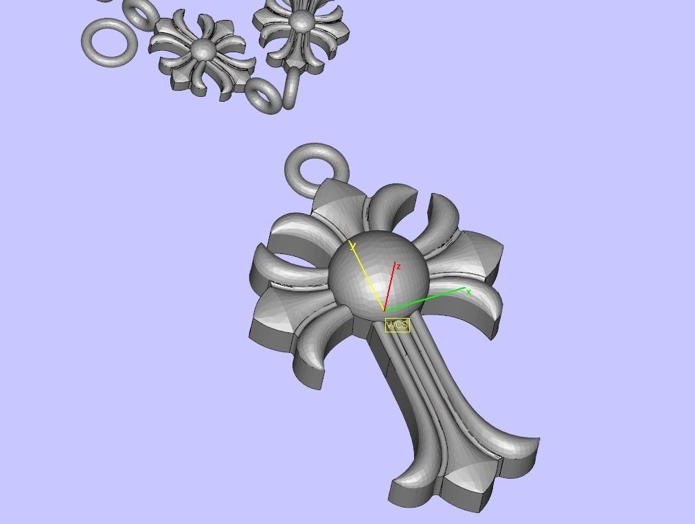 chrome hearts necklace without Diamond 3D model_7