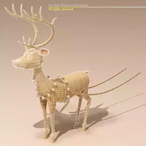 Toon Santa in Sleigh with Reindeer