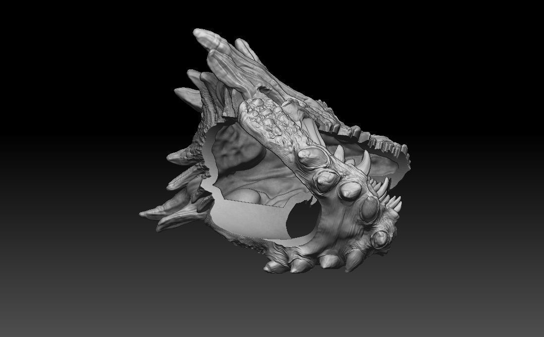 Dragon biker ring 3D print model  3D print model_34