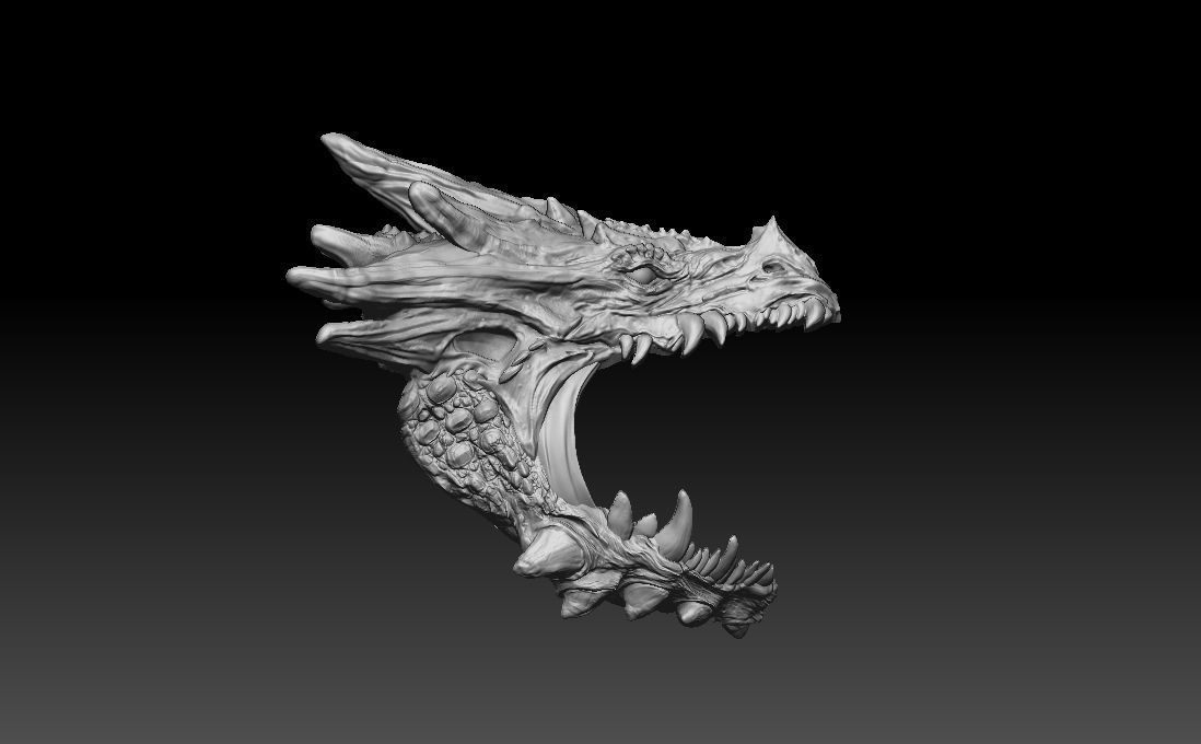 Dragon biker ring 3D print model  3D print model_49