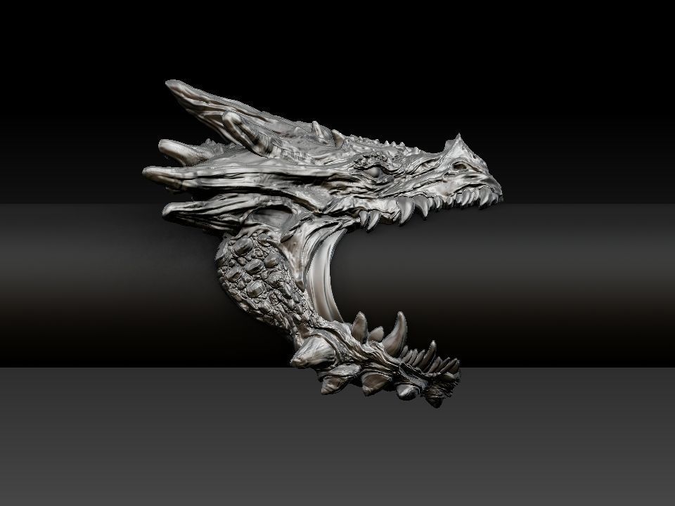 Dragon biker ring 3D print model  3D print model_1