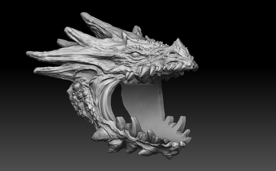 Dragon biker ring 3D print model  3D print model_14