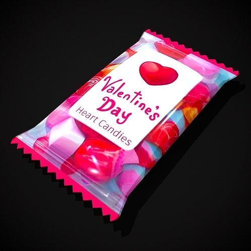 Valentine Candy Package Low-poly 3D model