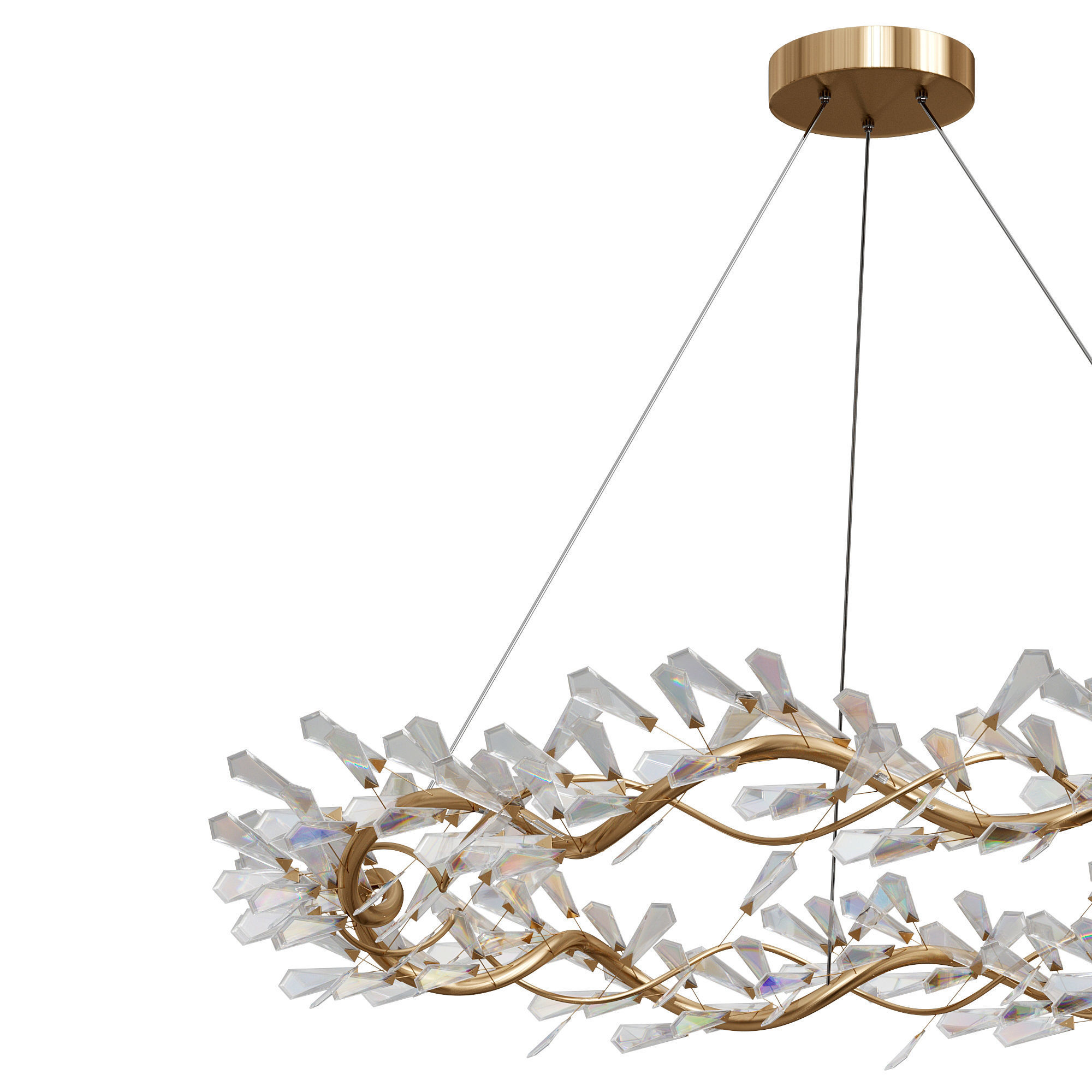  Kotta Twelve Light Cut Crystal Pendant Chandelier 3D model_1
