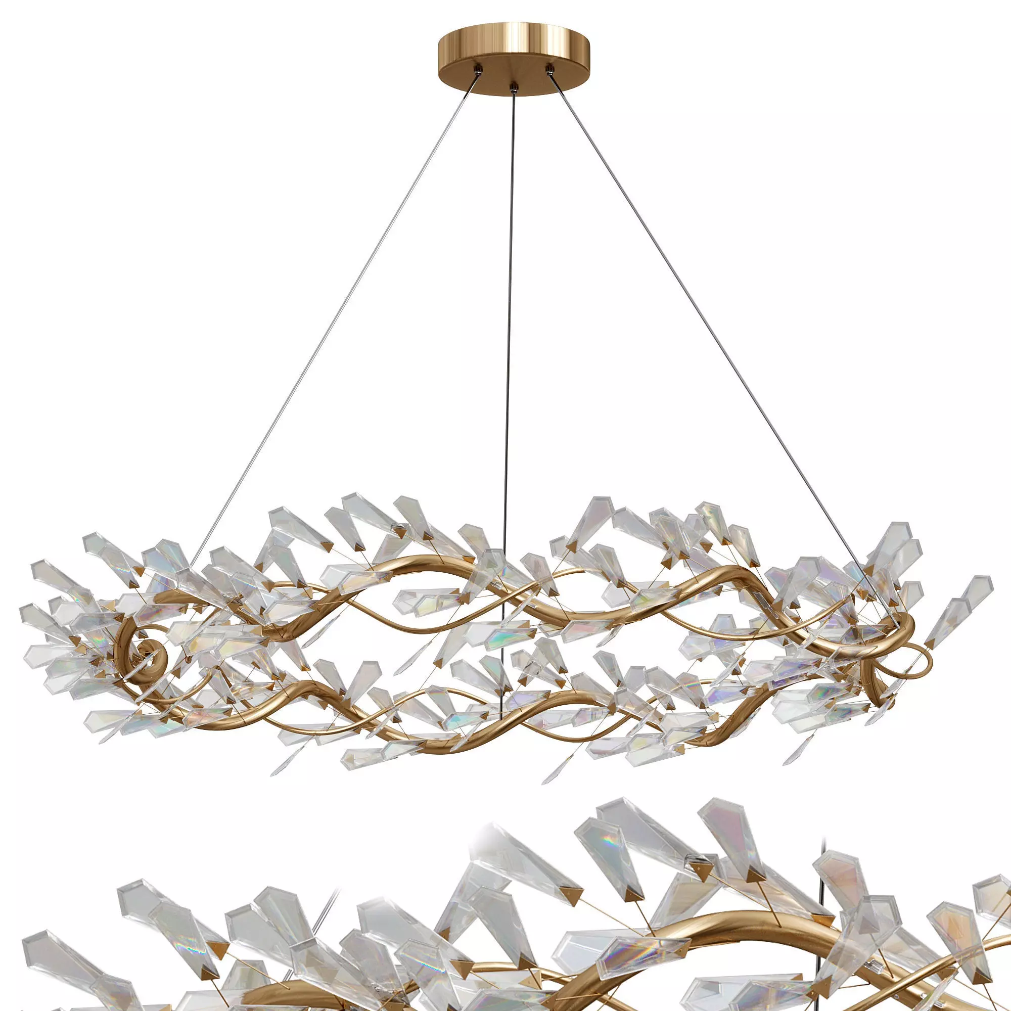  Kotta Twelve Light Cut Crystal Pendant Chandelier 3D model_0
