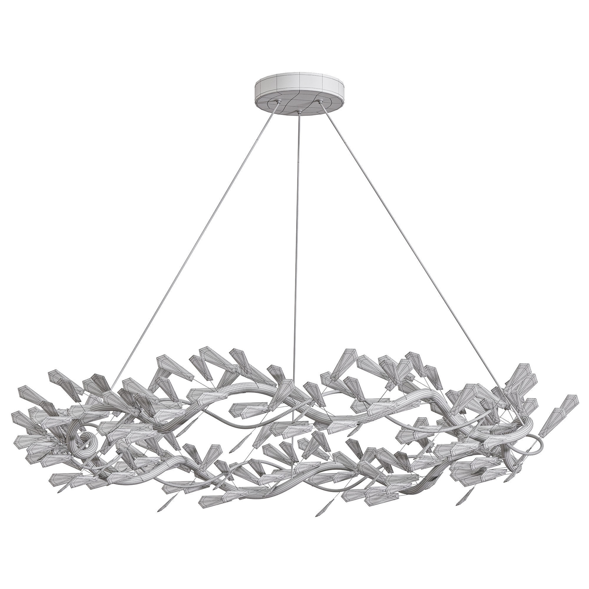  Kotta Twelve Light Cut Crystal Pendant Chandelier 3D model_2