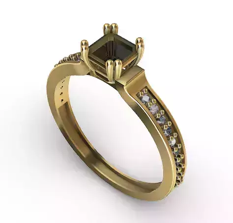 Anillo solitario para dama-mujer -v- 3D print model