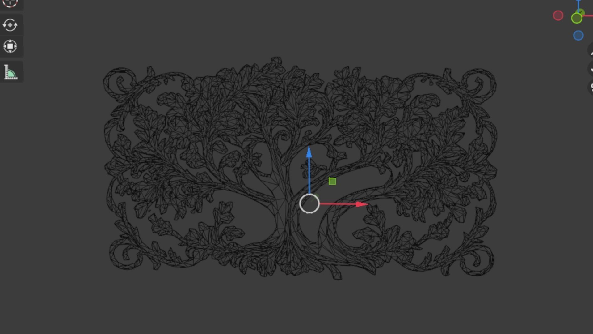 mural tree decor set ornament 01 3D model_6