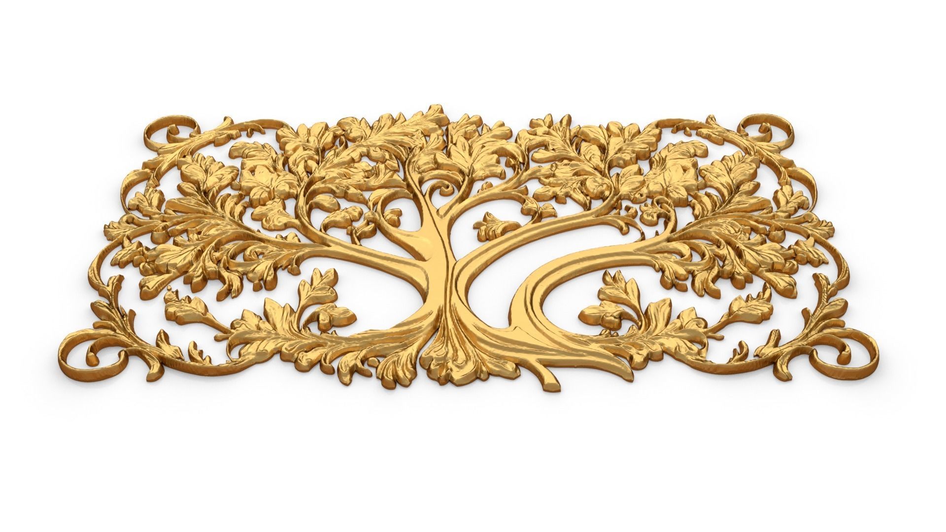 mural tree decor set ornament 01 3D model_3