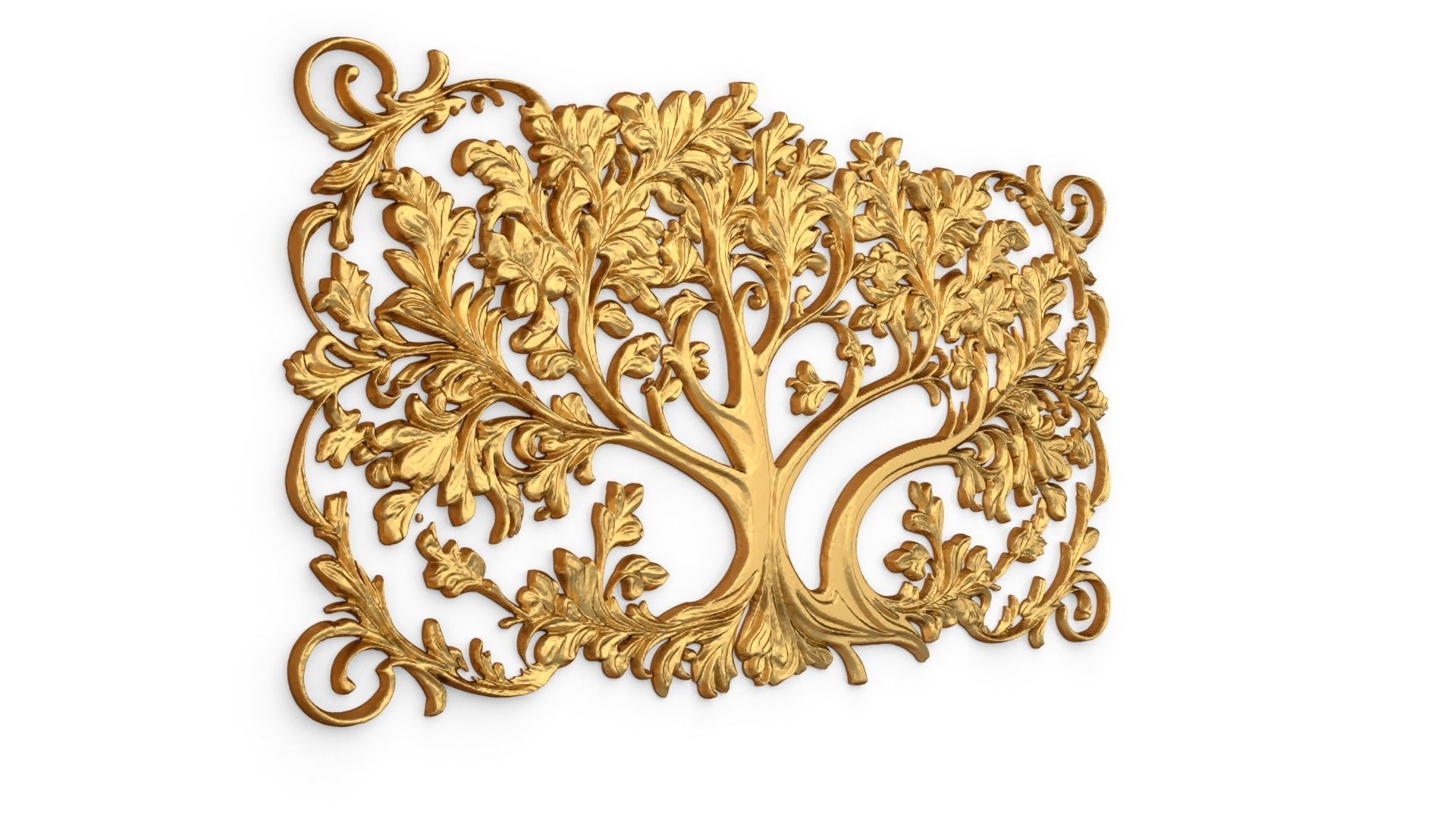 mural tree decor set ornament 01 3D model_1