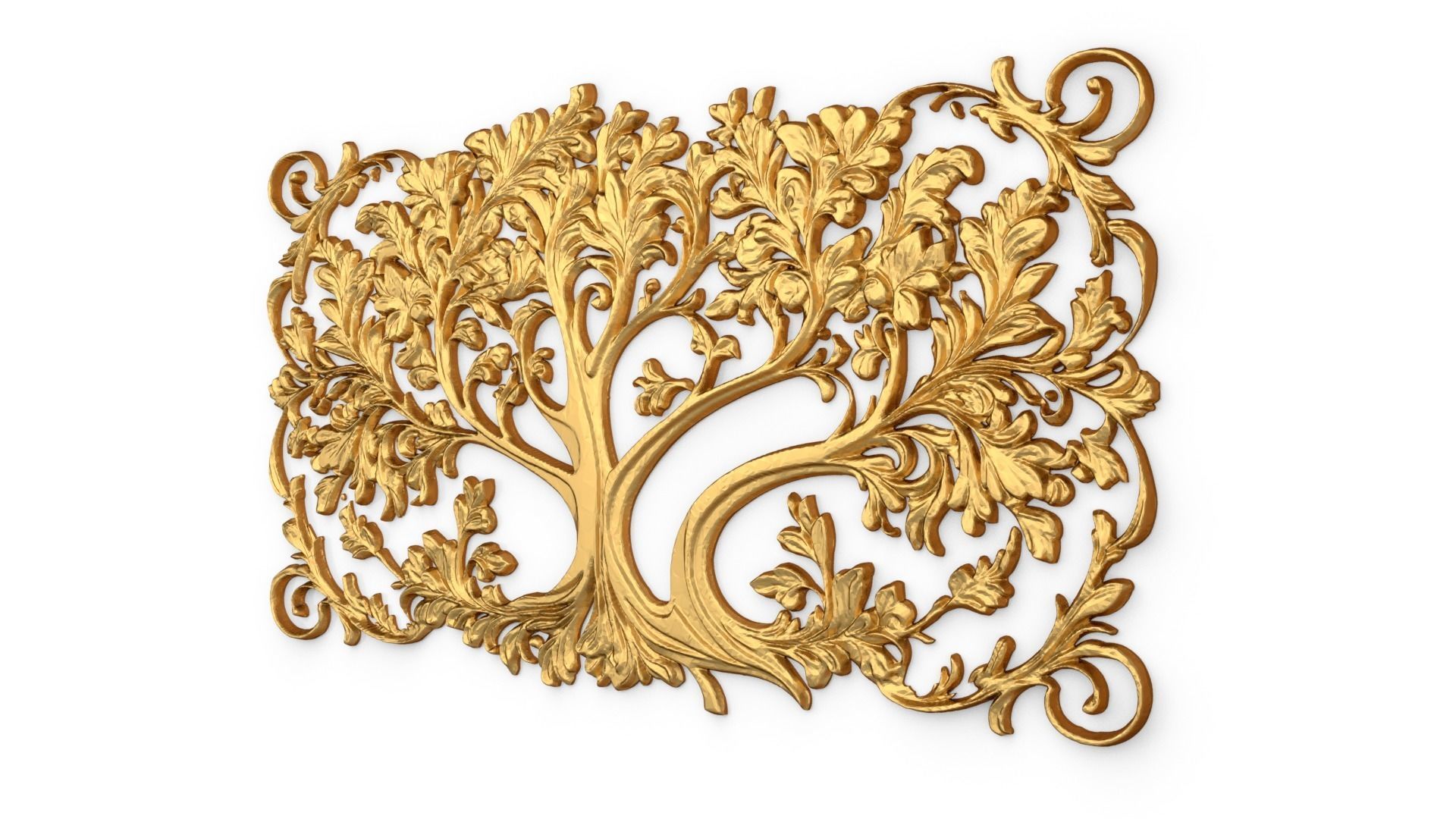 mural tree decor set ornament 01 3D model_2
