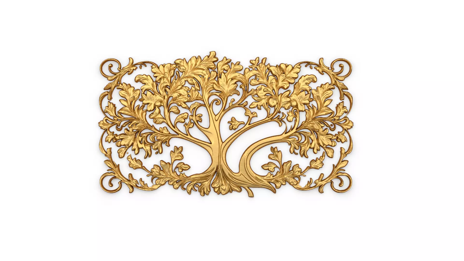 mural tree decor set ornament 01 3D model_0