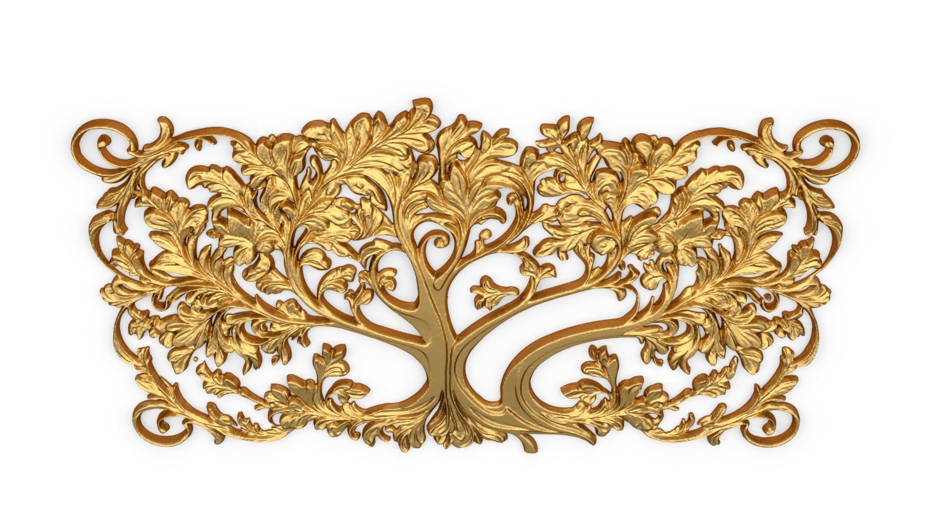mural tree decor set ornament 01 3D model_4