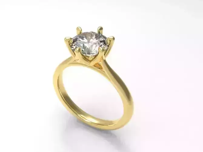 Solitaire diamond ring 1 carat with flower setting