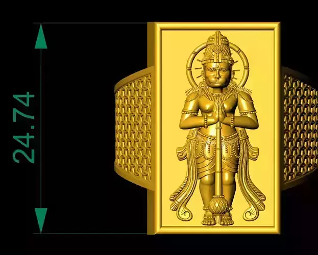 hanuman ji ring 3d print model 3D print model