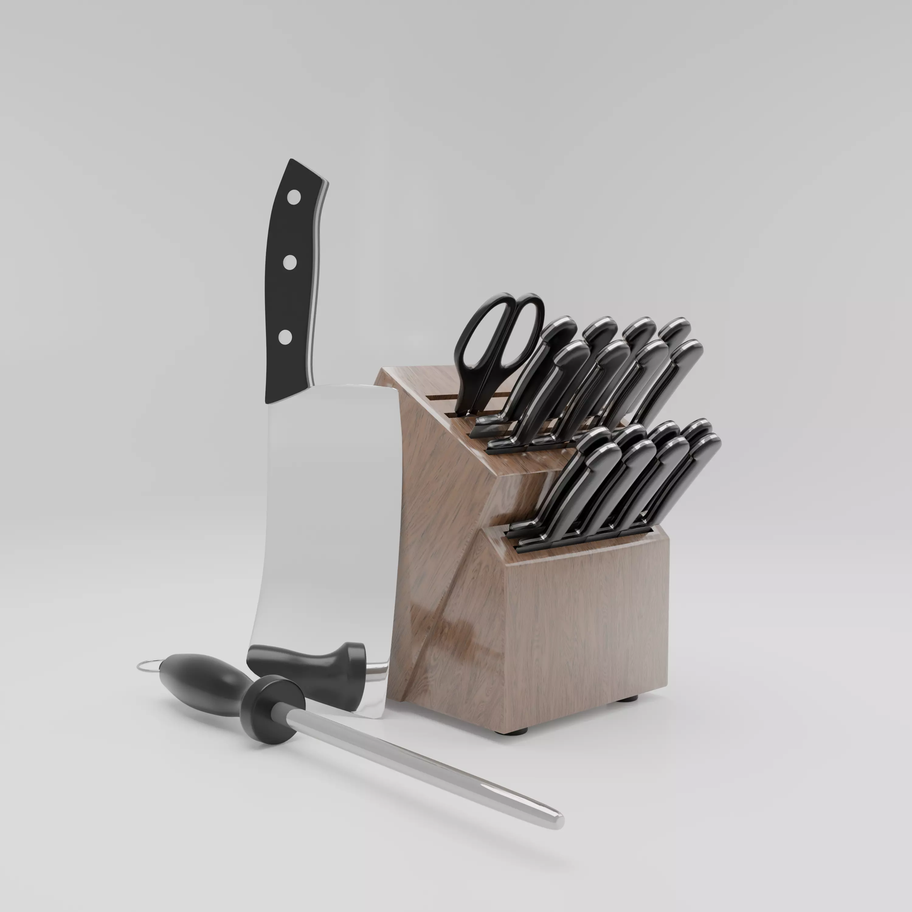 Knife Set Free 3D model_0