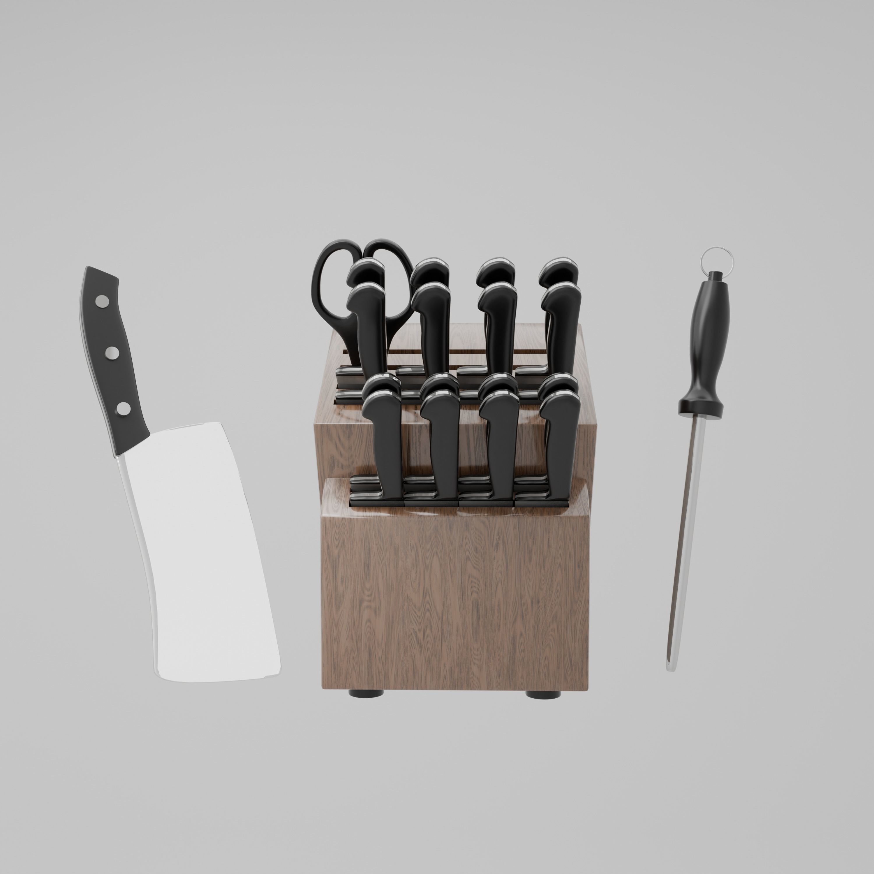 Knife Set Free 3D model_1