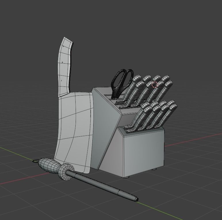 Knife Set Free 3D model_3